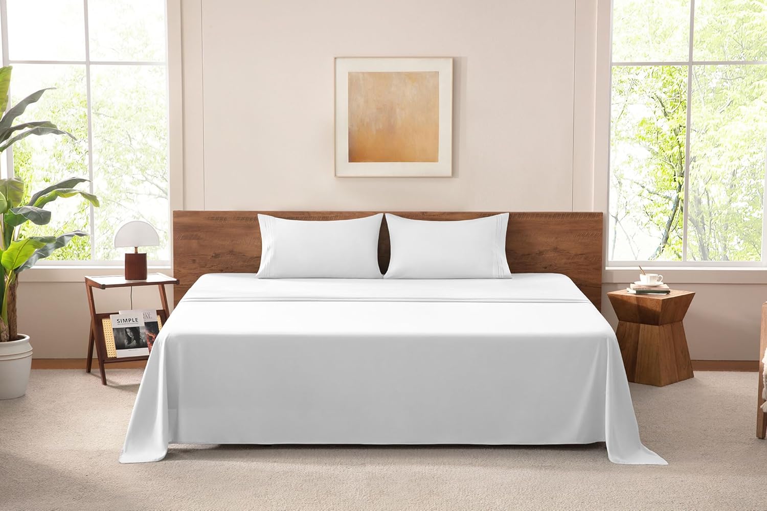 Cooling King Size Bed Sheets Set - Extra Soft & Hypoallergenic