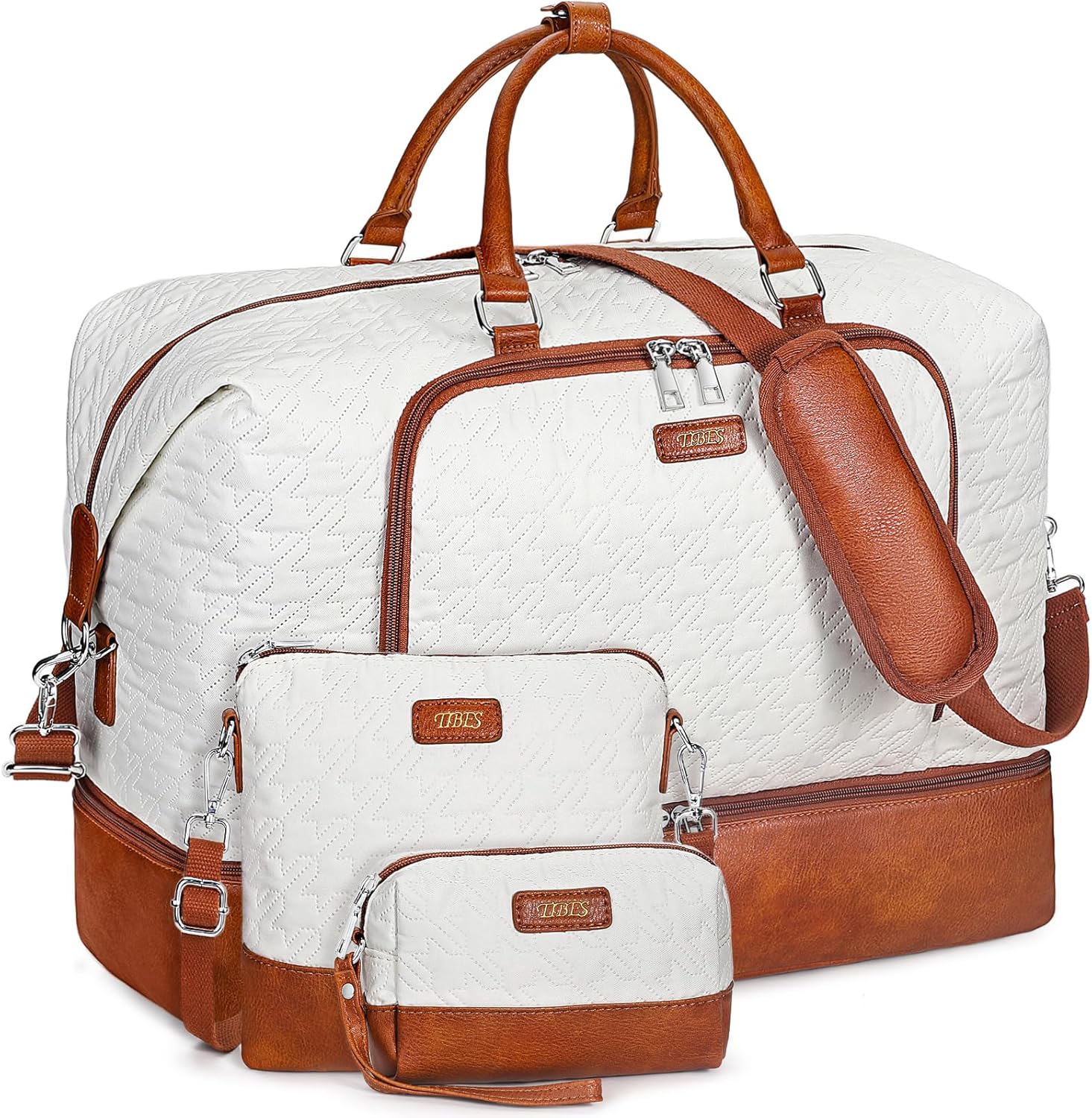 Oversized Travel Duffel Bag with Shoe Compartment for Women 21ftin