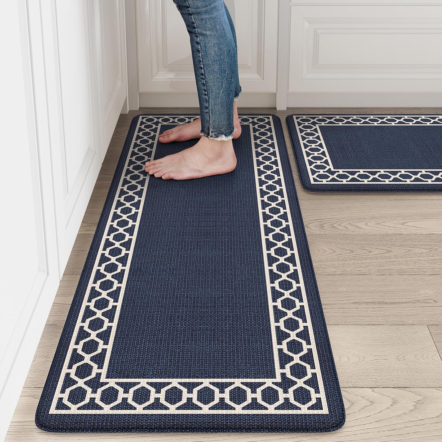 LEEVAN Kitchen Mats Cushioned Anti Fatigue Set of 2 for Comfort