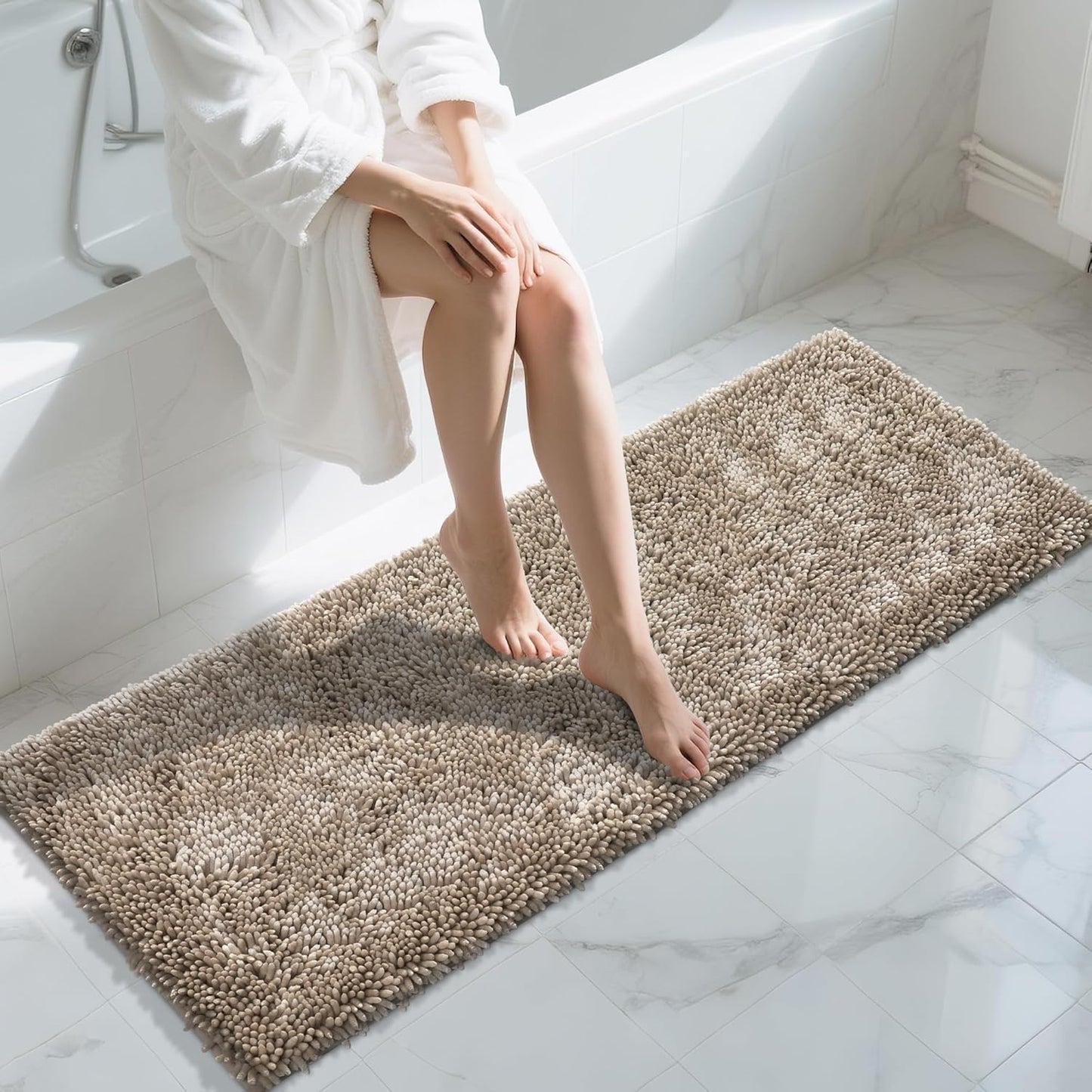 Yimobra Long Bathroom Rugs Runner 60x24 Inch for Luxurious Comfort