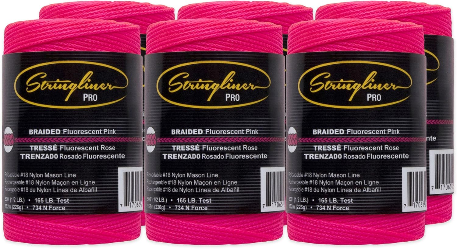 Braided Mason Line Replacement Roll 500ft - Pink Contractor Pack