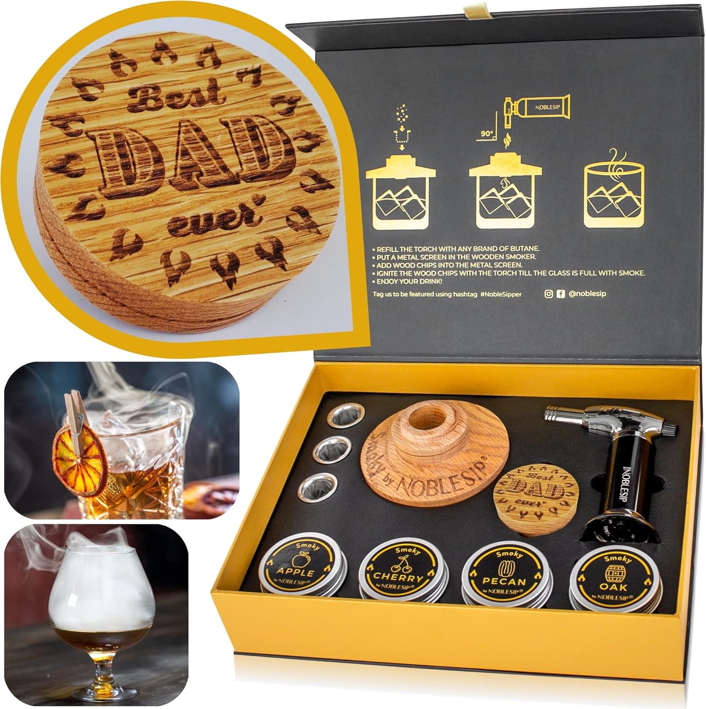 NobleSip Cocktail Smoker Kit: Smoky Whiskey Magic