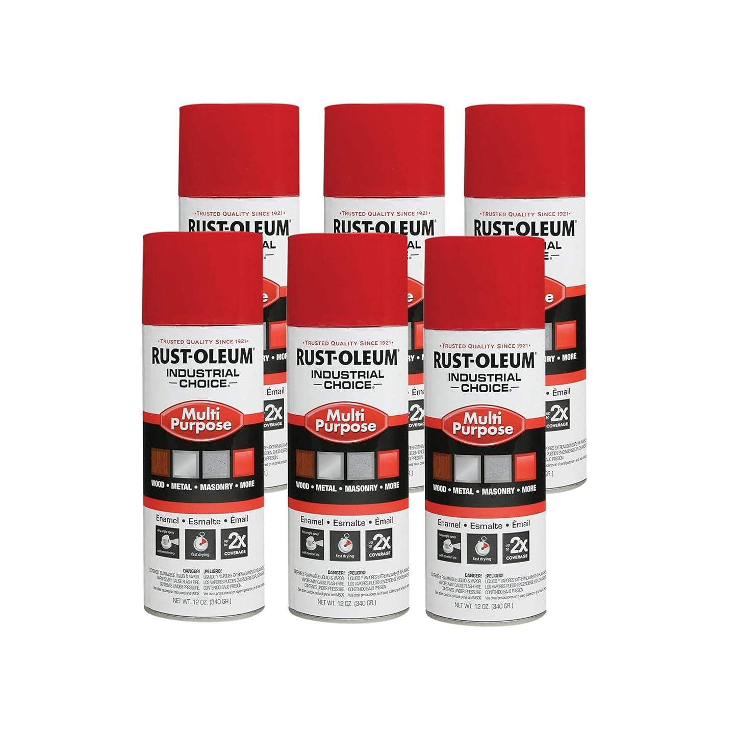 Rust-Oleum Multi-Purpose Spray Paint for Industrial Use, 6 Pack