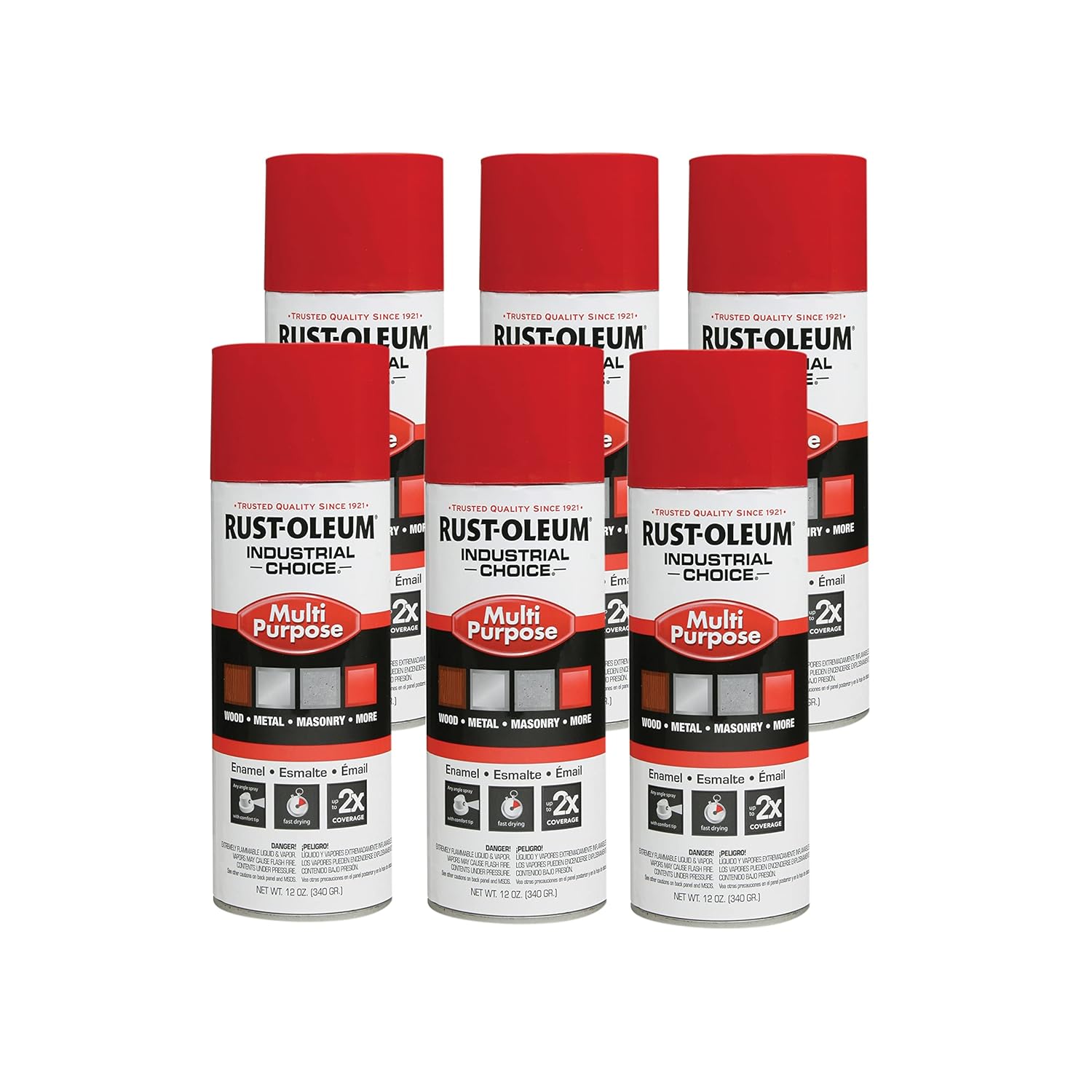 Rust-Oleum Multi-Purpose Spray Paint for Industrial Use, 6 Pack