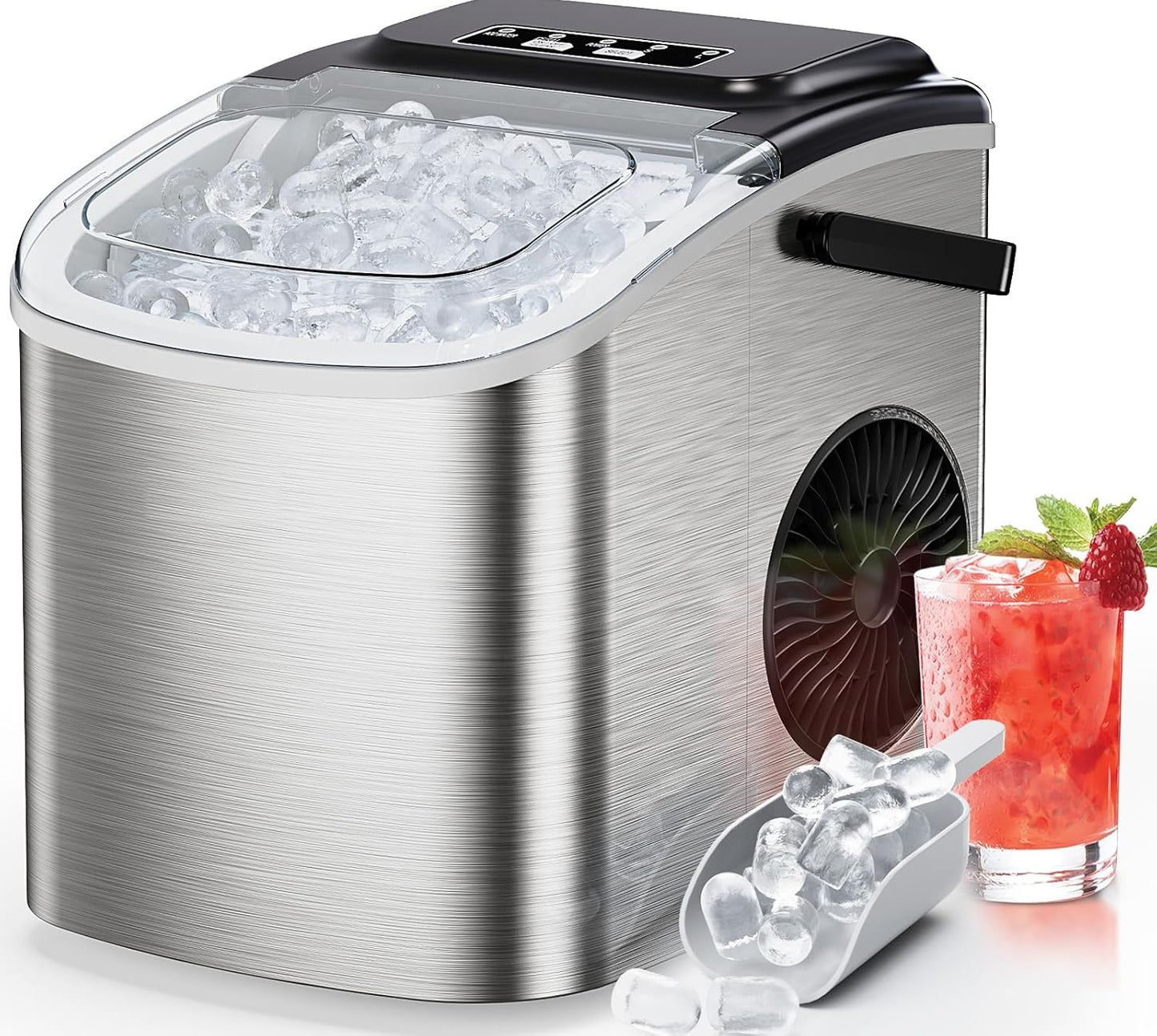 Totnz Portable Ice Maker - Fast, Self-Cleaning, 2 Ice Sizes