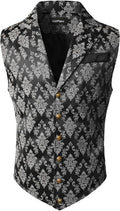 VATPAVE Mens Victorian Suit Vest Steampunk Gothic (Style TBW2)