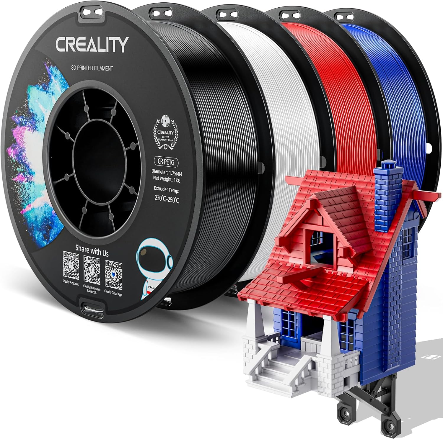 High Performance CREALITY PETG Filament 1.75mm Bundle for 3D Printing