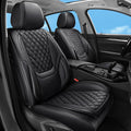 Car Seat Covers Full Set Black - Luxury Faux Leather Seat Protectors
