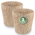 Wicker Trash Can for Bathroom 2-Pack - Compact Rattan Waste Baskets