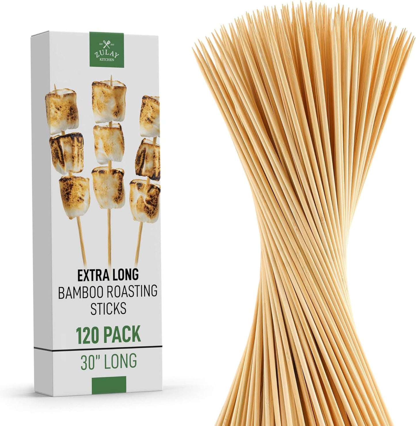 Authentic Bamboo Marshmallow Smores Sticks for Grilling Fun