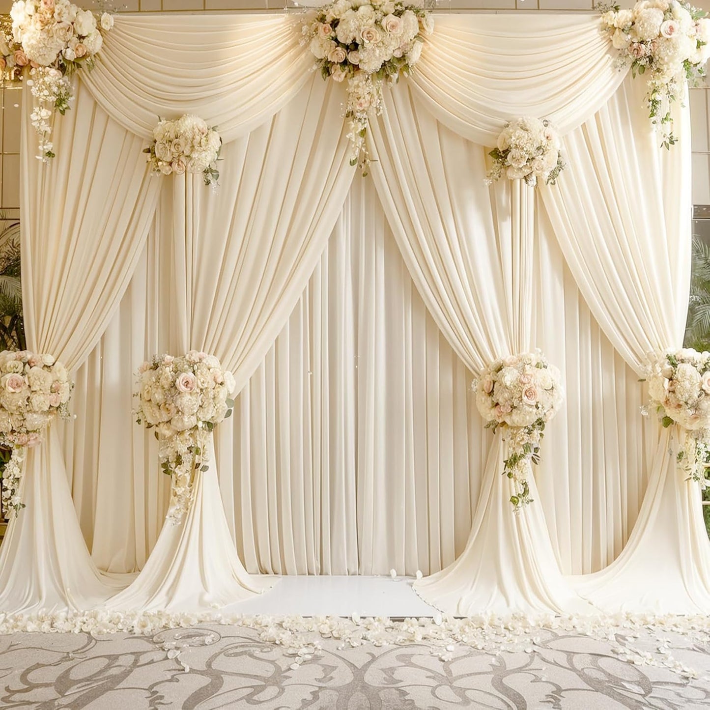 20ft x 15ft Champagne Backdrop Curtains for Elegant Events