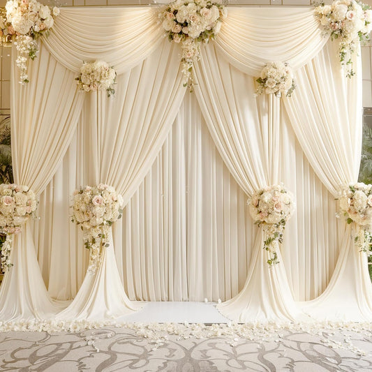 20ft x 15ft Champagne Backdrop Curtains for Elegant Events