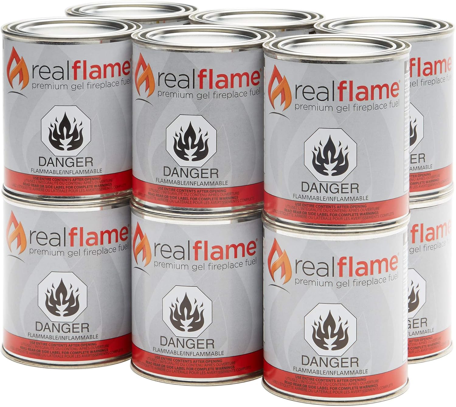 Real Flame Gel Fuel Cans - 12-Pack for Indoor and Outdoor Use