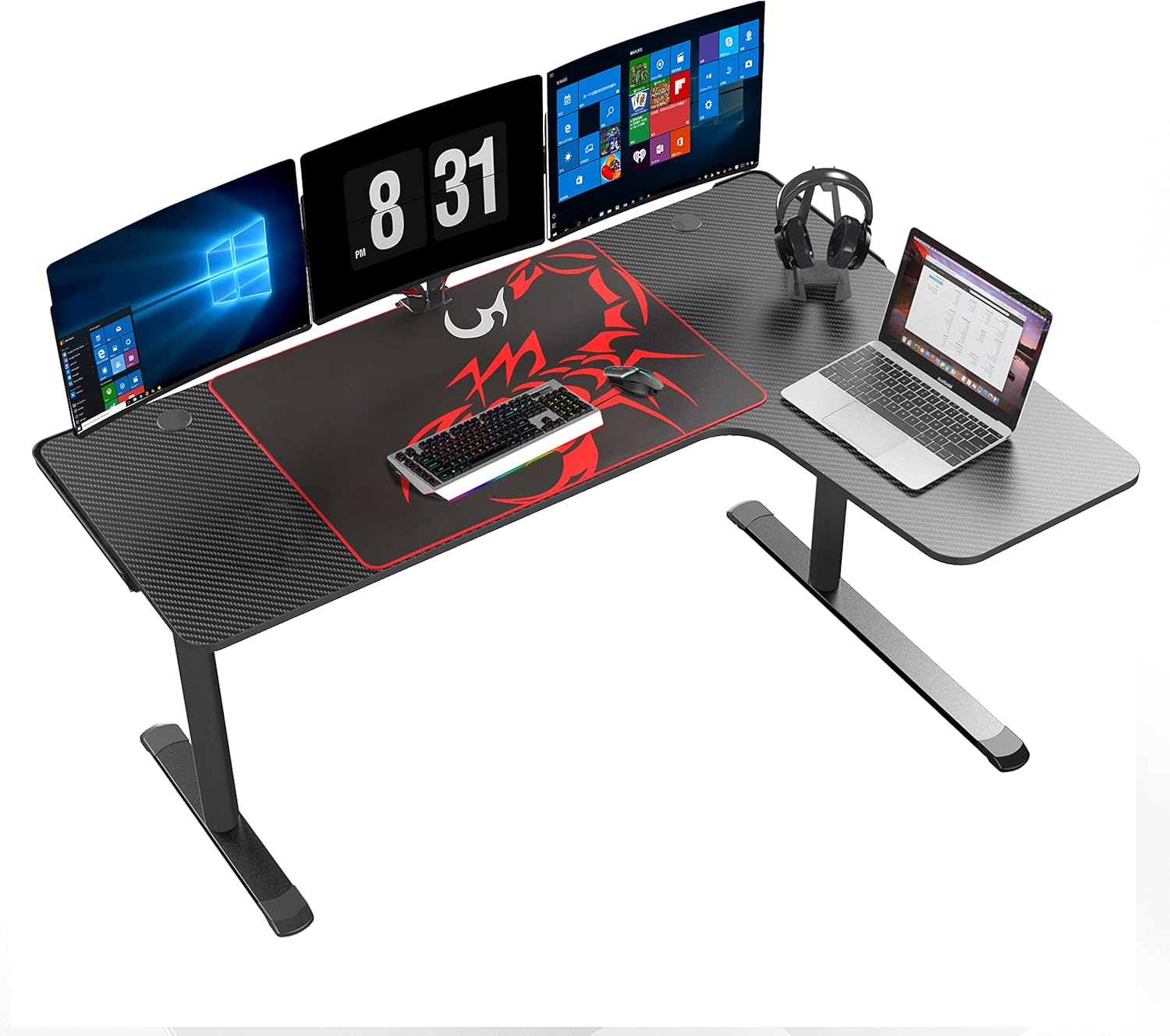 EUREKA ERGONOMIC L60 Gaming Desk: Ultimate Space Saver!