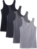 Kalon Women's 4-Pack Scoop Neck Tank Tops - Long Length Base Layer