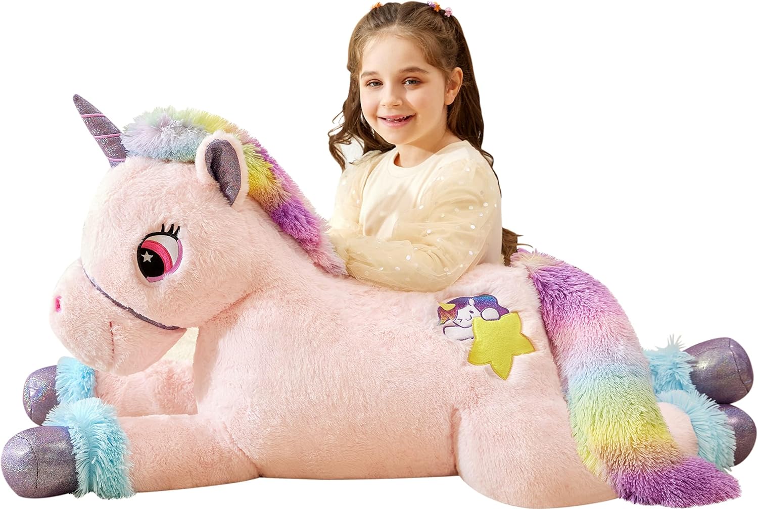 IKASA Giant Unicorn Stuffed Animal Plush Toy for Kids and Girls