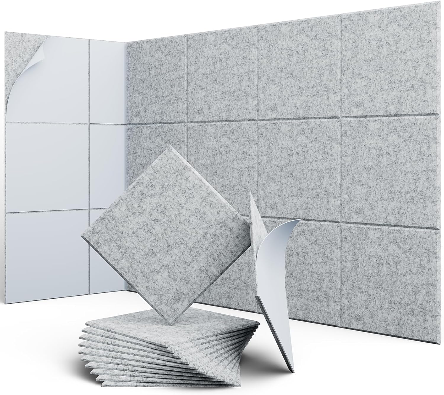 12 Pack 12in X 12in Acoustic Panels for Sound Absorption