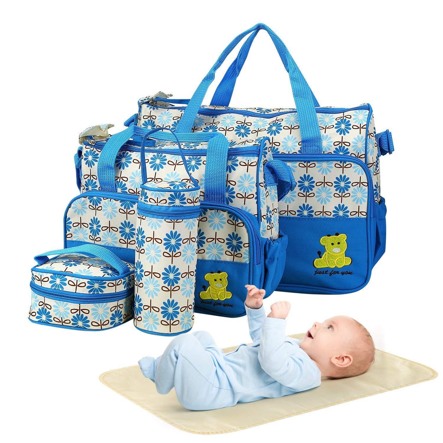 Moclever Diaper Bag Tote Set: 5PCS Baby Bags for Parents