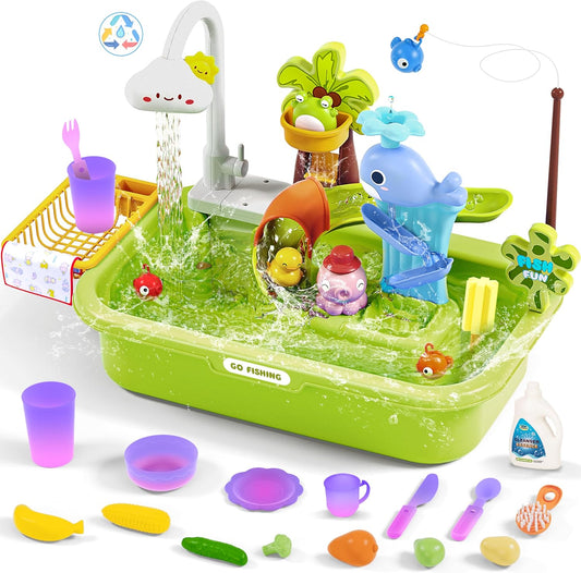 Interactive Toddler Sand Water Table with Electric Pump - Maysida