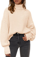 Fall Oversized Sweaters for Women - Cozy Turtleneck Chunky Knit