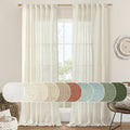 LAMIT Linen Semi Sheer Curtains 96 in 2-Panel Set - Soft Light Filter