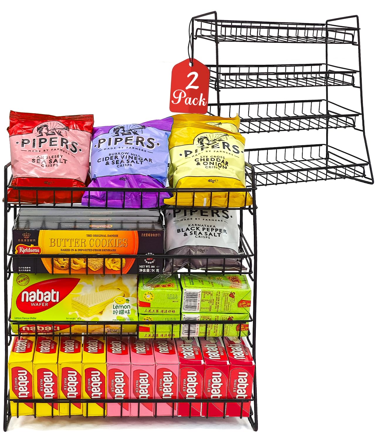Candy Display Rack 2 Pack - Perfect Snack Organizer for Events
