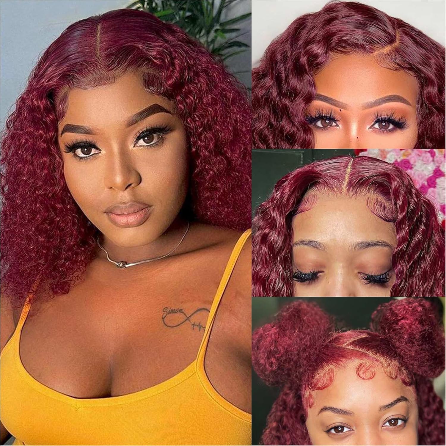 Curly BOB Wig Human Hair 200 Density Deep Wave Wigs for Women