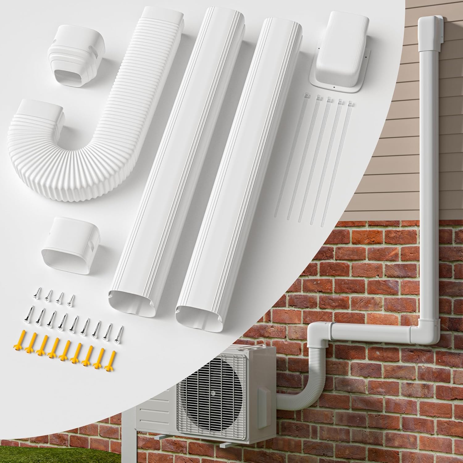 4 Inch Mini Split Line Set Cover for AC and Heat Pump Systems