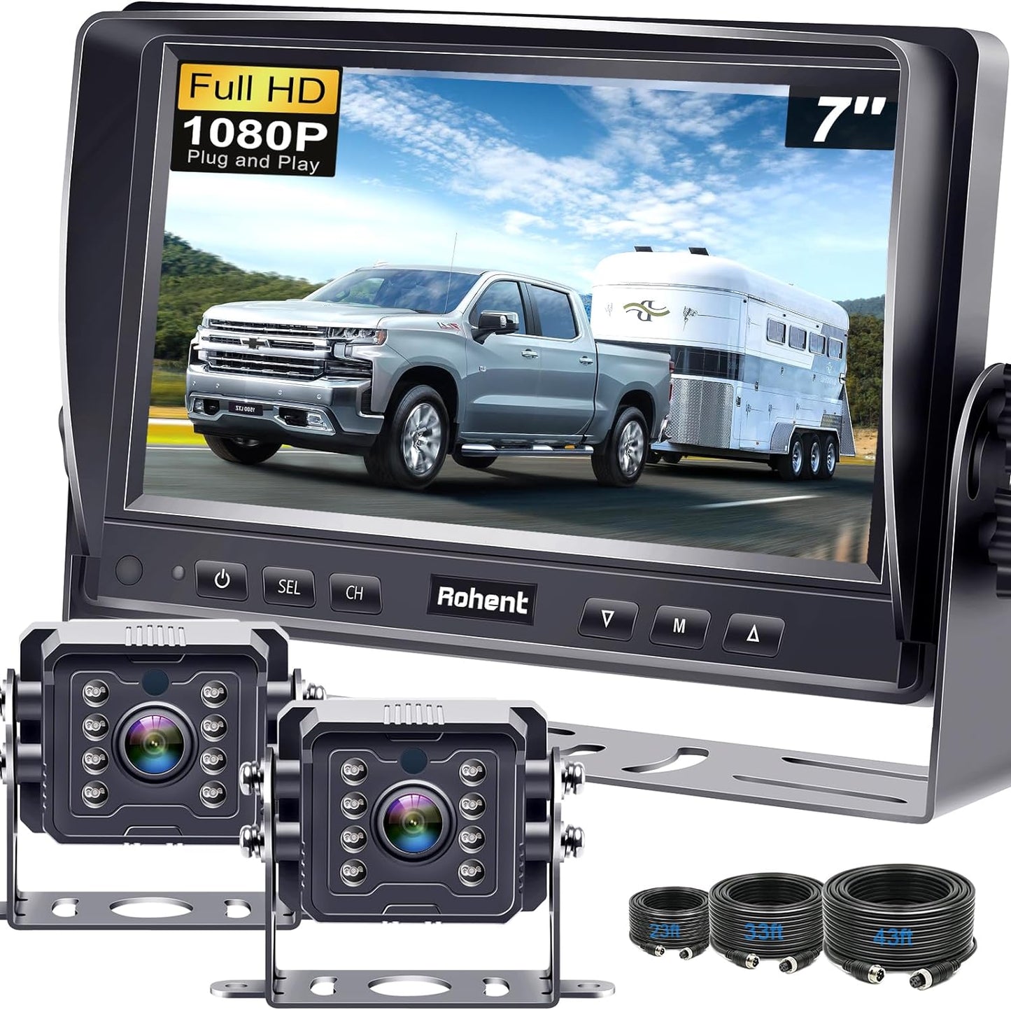 Rohent Dual RV Camera System: Lag-Free HD View