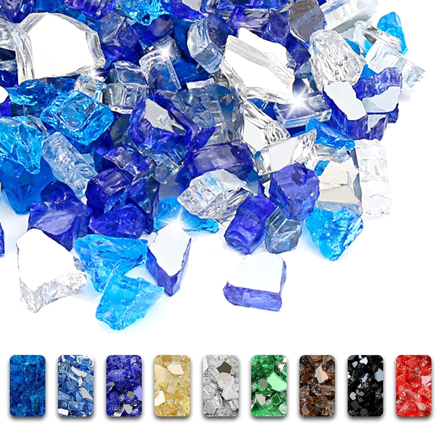 GRISUN 20 Pounds Bahama Blend Fire Glass for Fire Pit