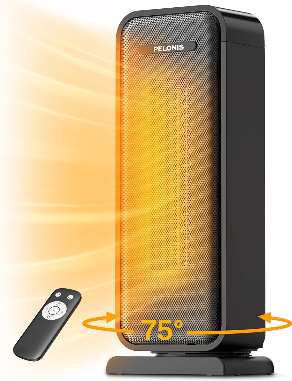 PELONIS 16 Oscillating Space Heater - Remote Control, Timer & Thermostat