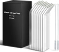 Reusable Glass Straws 50 Pack 10 in 10mm - Thick Clear Bent Straws