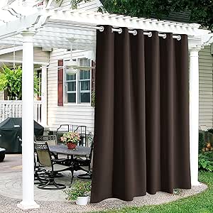 RYB HOME Extra Long Outdoor Blackout Curtains for Privacy