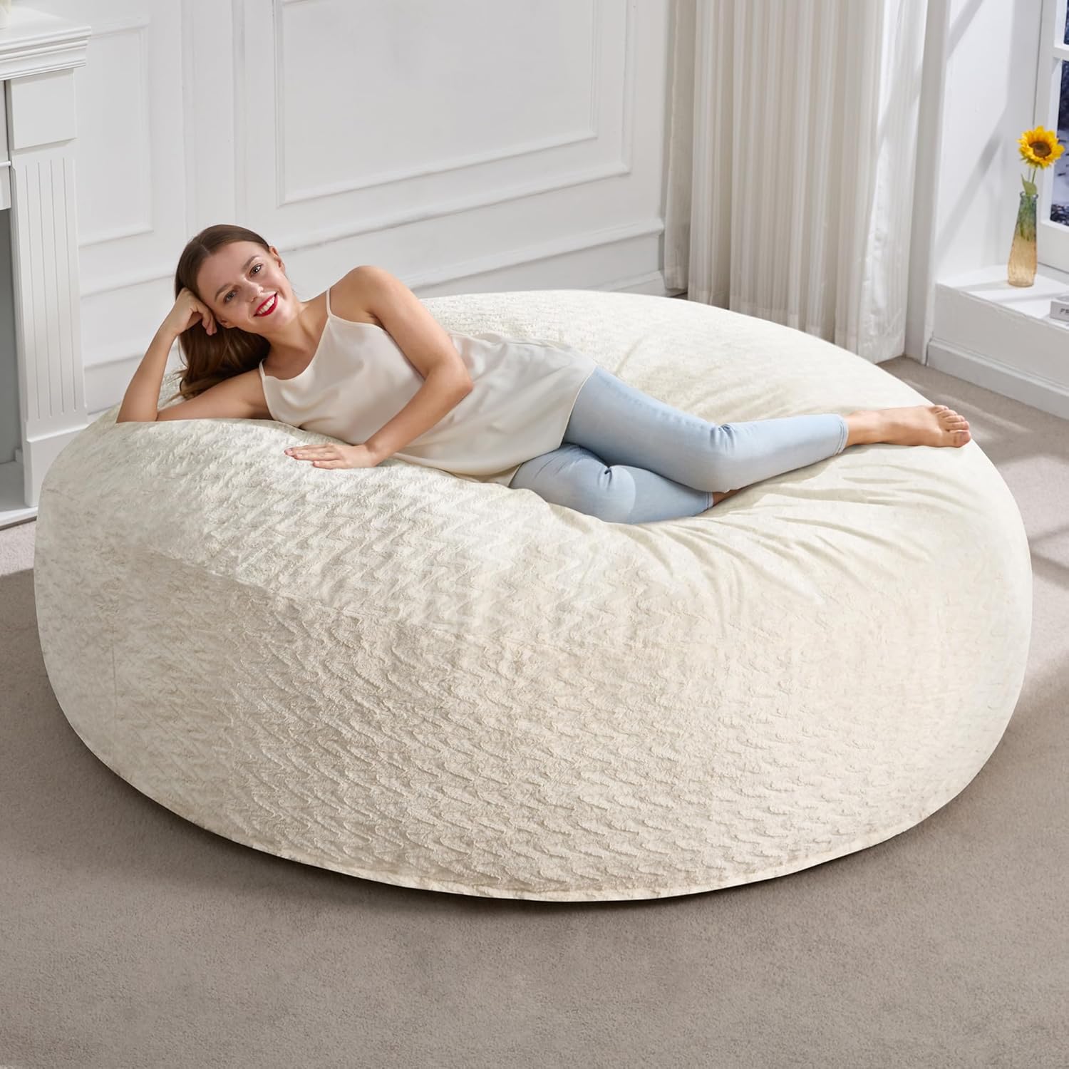 Hobestluk 6ft Bean Bag Chair for Adults - Cozy and Versatile