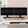 Walnut Monitor Stand Riser - Ergonomic Desktop Organizer for Dual