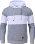 Yundobop Men's Plaid Jacquard Pullover Hoodie - Casual Warm Layer