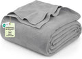 Utopia Bedding Cool Grey 100% Cotton Blanket King Size - Breathable