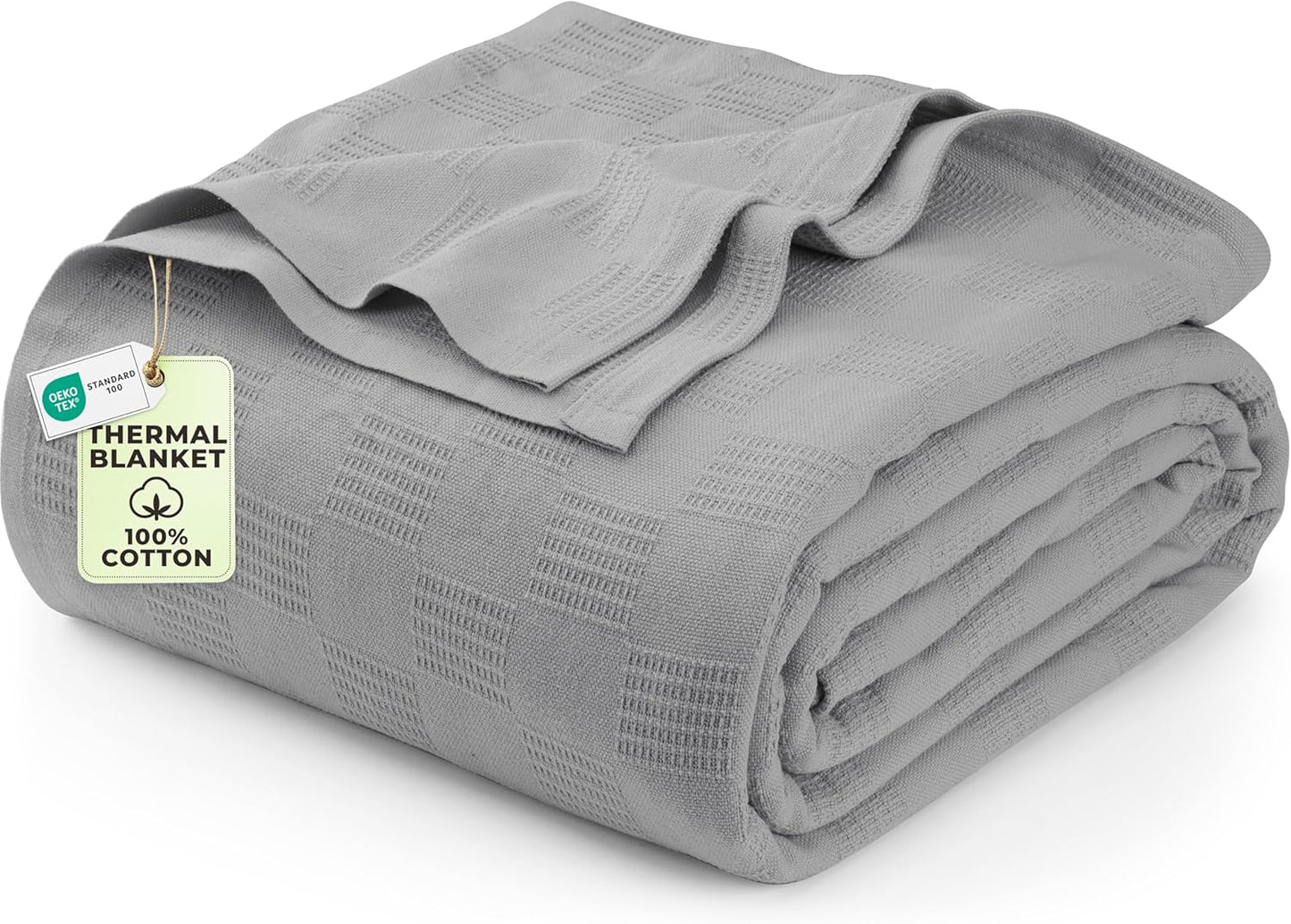 Utopia Bedding Cool Grey Cotton Blanket for All Seasons Comfort