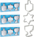 Stainless Steel Hanukkah Cookie Cutters 3-Piece Set (132-Pack)