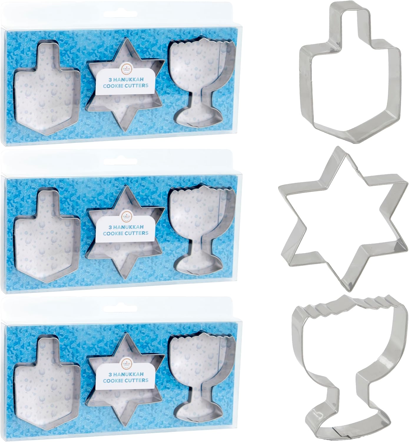 Stainless Steel Hanukkah Cookie Cutters for Holiday Baking Fun