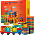 136 PCS Deluxe Magnetic Building Kit with Cars!