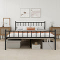 Metal Platform Queen Bed Frame with Headboard - Sturdy Steel Slats
