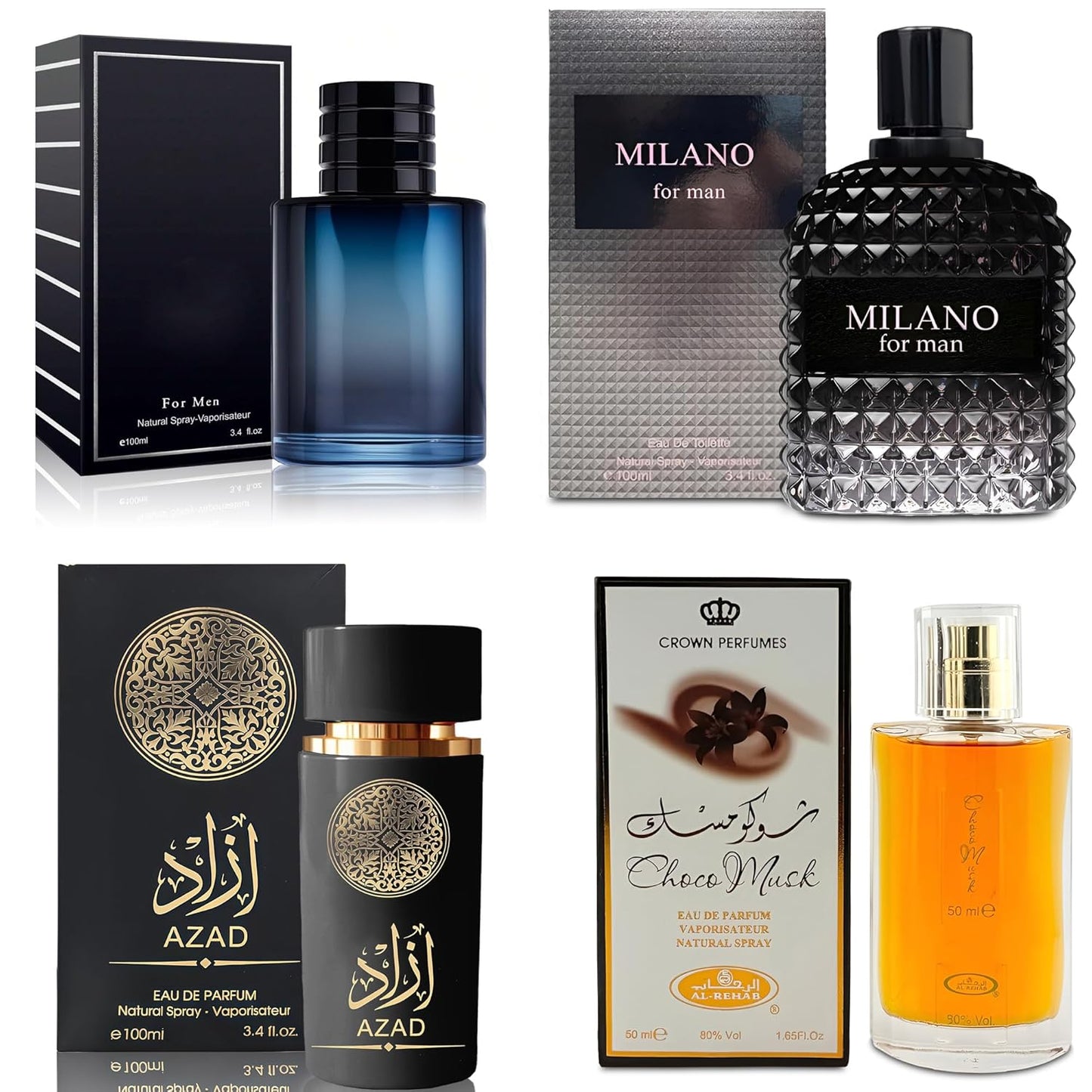 4-Piece Cologne Set for Men with Choco Musk and More