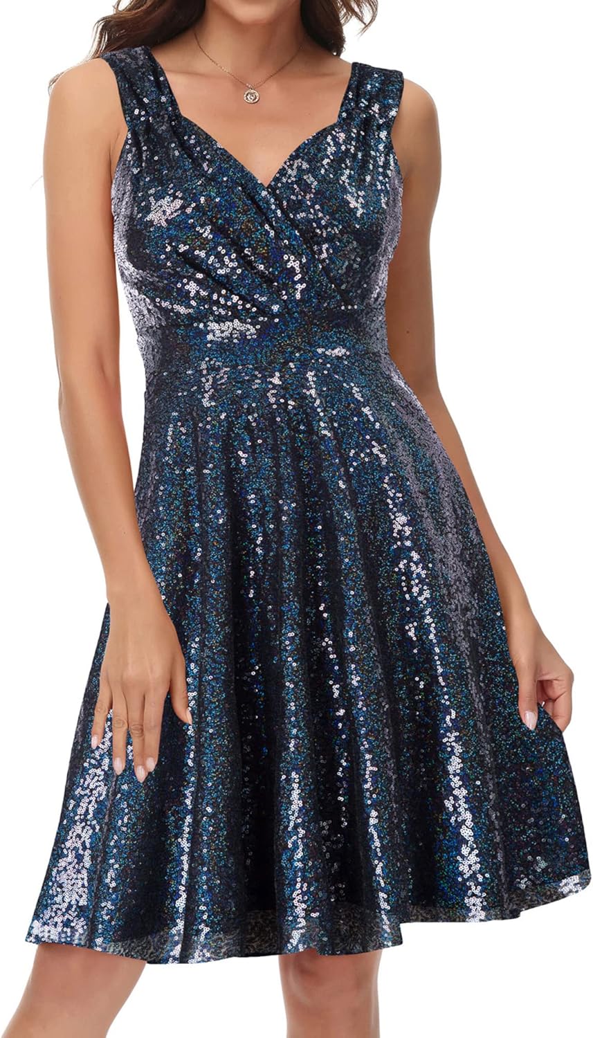 GRACE KARIN Women's Sleeveless Wrap V-Neck A-line Dress Review