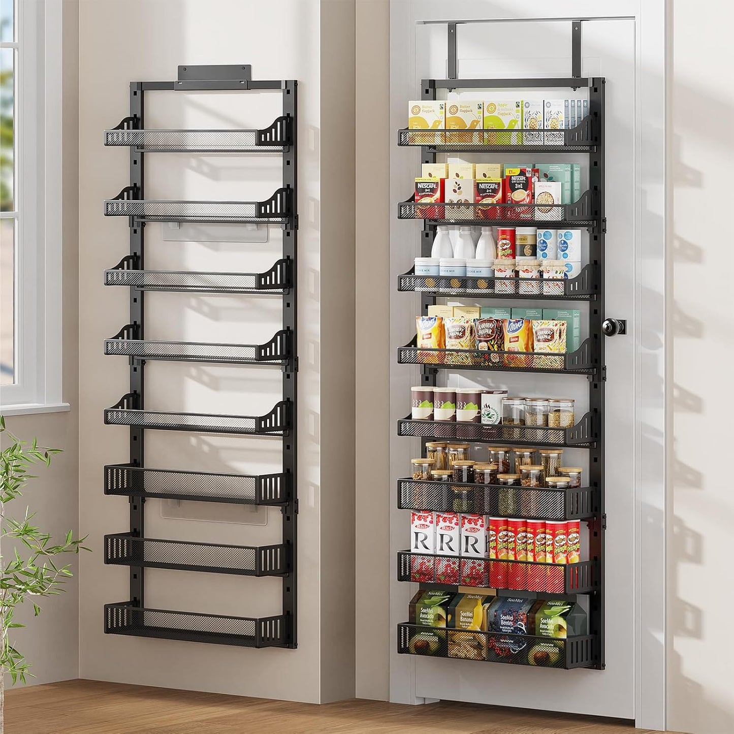 8-Tier Over the Door Pantry Organizer for Kitchen and Bathroom