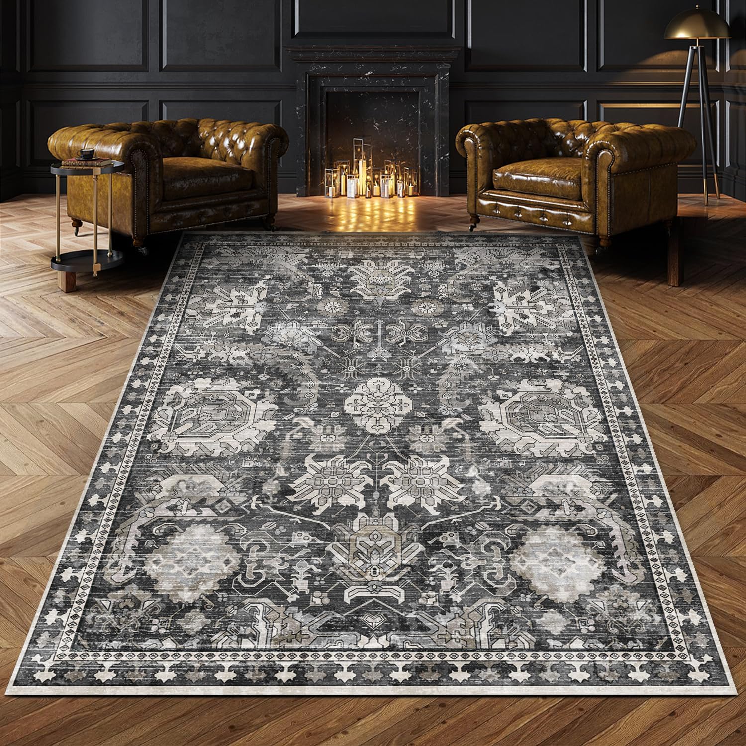 RUGSURE 5x7 Washable Area Rugs for Living Room & Bedroom
