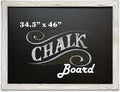 Magnetic Chalkboard 46 x 34.5 in White Rustic Frame - Versatile Wall