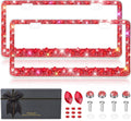 Bling License Plate Frame for Women - Sparkling Red Crystal Accent