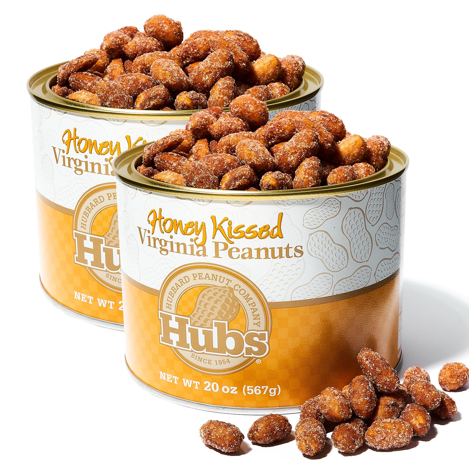 Hubs Peanuts Honey Kissed - Premium Virginia Nuts in Tins