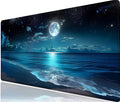 Moon Illuminating The Clear Blue Ocean Large Extended Mouse Pad